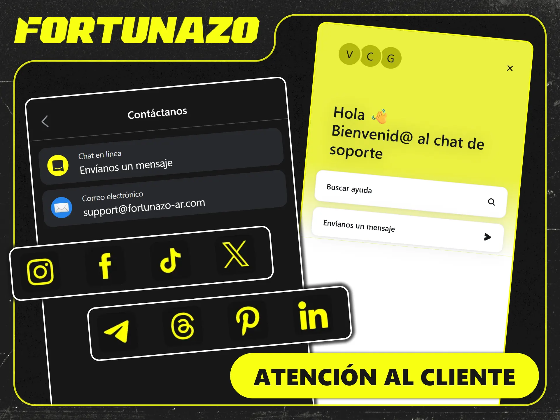 Contactá al servicio de atención al cliente en Fortunazo.