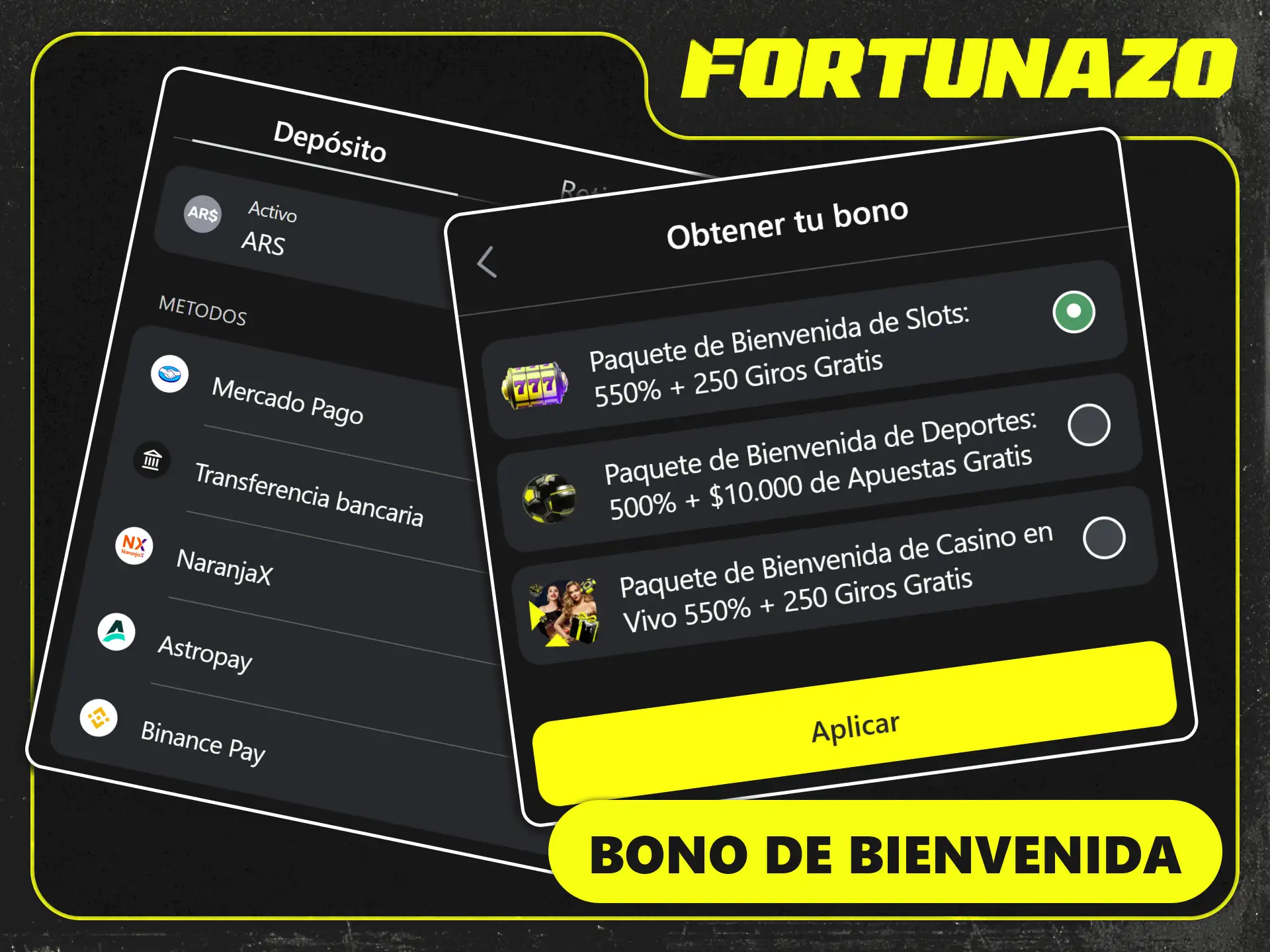 Activá tu bono de bienvenida siguiendo los pasos Fortunazo.